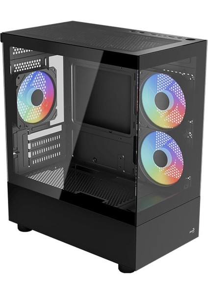 Aerocool Vıewport Mını Argb 3*12CM Fanlı Temperli Cam Yan Ön Panel USB 3.0 Matx Kasa
