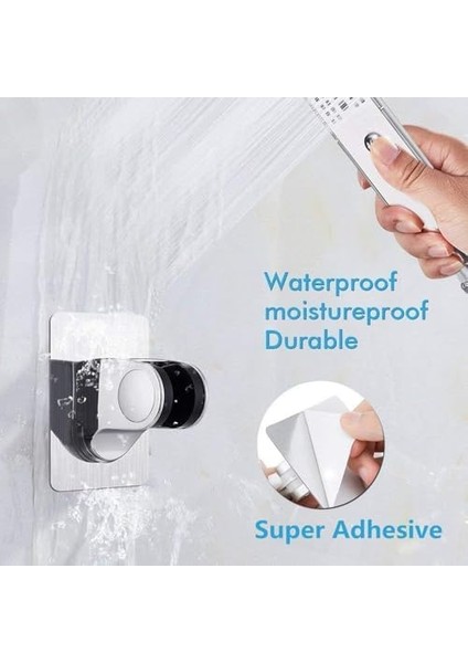 Home Yapışkanlı Krom Duş Askısı,banyo ve Duşa Kabin Için Yapışkanlı Mafsal,duş Başlığı Tutucu