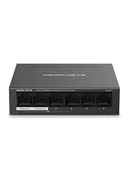 MS106LP, 6-Port 10/100MBPS Desktop Switch With 4-Port Poe+