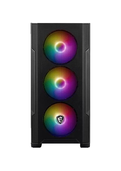 Msı Mag Forge M100R Temperlı Cam 3X120MM 1X120MM Argb Fan Psu Yok Matx Gamıng Siyah Kasa