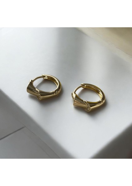 Halka Çarklı Gold Küpe