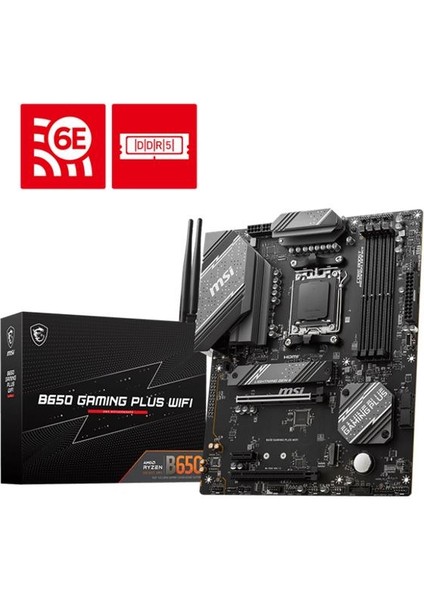 Msı B650 Gamıng Plus Wıfı Ddr5 6000MHZ 1xhdmı 1xdp 2xm.2 USB 3.2 Atx Am5(Amd Am5 8000/ 7000 Seris Işlemci Uyumlu )