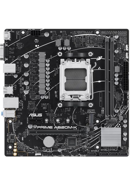 Prıme A620M-K Ddr5 6400MHZ 1xvga 1xhdmı 1xm.2 USB 3.2 Matx Am5 ( Amd Am5 7000 Serisi Işlemci Uyumlu)