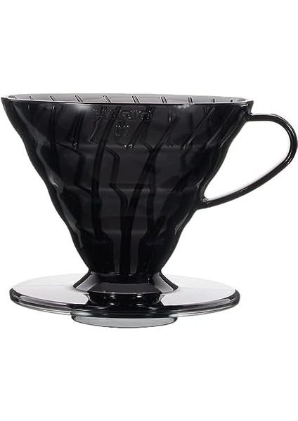 V60 02 Plastik Dripper ve 40 Lı Filtre Kağıdı Seti, Siyah Şeffaf