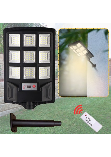 Solar Aydınlatma Güneş Enerjili Lamba 100W Kumandalı 108 LED Bahçe Sokak Aydınlatma Lambası 6V/30W