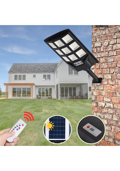Solar Aydınlatma Güneş Enerjili Lamba 100W Kumandalı 108 LED Bahçe Sokak Aydınlatma Lambası 6V/30W