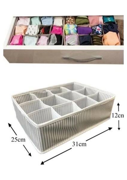 12 Bölmeli Pratik Bölmeli Çekmece Düzenleyici Organizer ( Iç Çamaşırı Kravat Çorap Düzenleyici ) modelleri