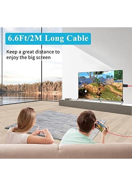 - HDMI Adaptör Kablosu ile Uyumlu [apple Mfi Sertifikalı] HDMI Adaptörü iPhone iPad Ipod Tv Projektör Monitörü Için, 1080P Dijital Av Sync Ekran Adaptör Kablosu Şarj Konektörü ile 2,0 M Kırmızı