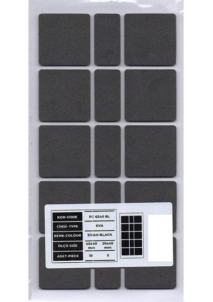 Hırdavat Mobilya Altı Zemin Koruyucu Eva 40 x 40MM