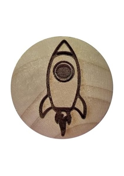 Home Ahşap Mobilya Kulp 3.8 cm Roket Desenli Çekmece Kulpu