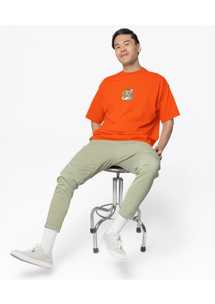 Ön ve Arka Tom ve Jerry Baskılı Erkek Tişört fiyatları