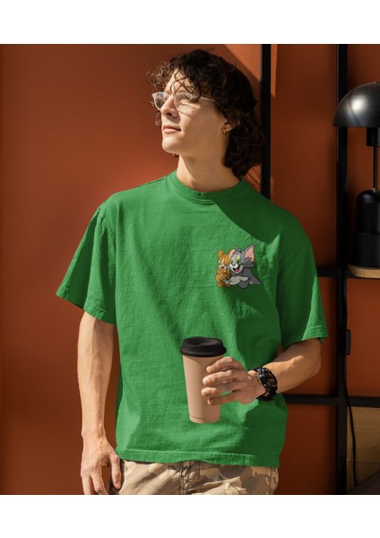 Tom ve Jerry Dost Baskılı Unisex T-Shirt