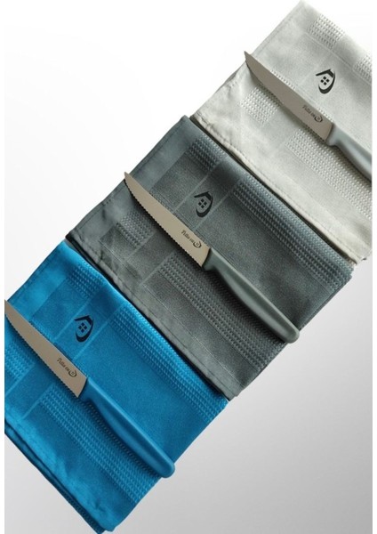 Tırtıklı 21,5 cm Mavi, Koyu Gri ve Gri 3lü Bıçak Seti fiyatları