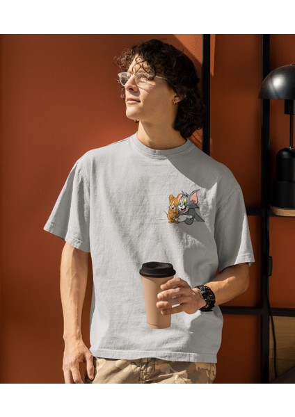 Tom ve Jerry Dost Baskılı Unisex T-Shirt