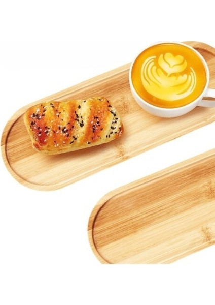 3'lü Bambu Oval Sunum Tabağı Seti
