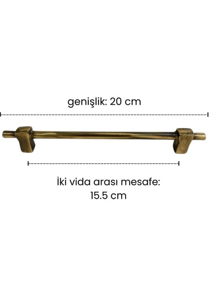 Pirinç Döküm Antik Sarı Rengi 20 cm Kulp