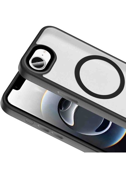 Apple iPhone 16E Kılıf Mat Arka Yüzey Wireless Şarj Özellikli Flet Magsafe Kapak