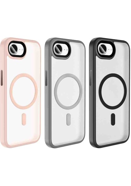 Apple iPhone 16E Kılıf Mat Arka Yüzey Wireless Şarj Özellikli Flet Magsafe Kapak