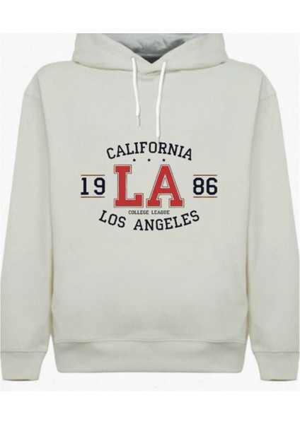 California 1986 – kampüs stili kapüşonlu sweatshirt bej
