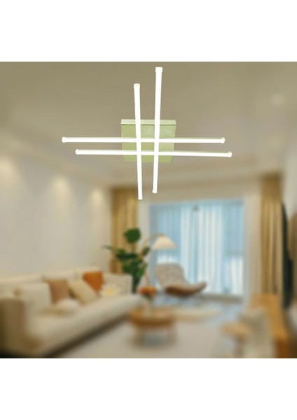 TT036-FSR Tt Aydınlatma Hashtag Modeli Fransız Sarı Kaplama LED Avize
