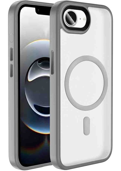 Apple iPhone 16E Kılıf Mat Arka Yüzey Wireless Şarj Özellikli Flet Magsafe Kapak