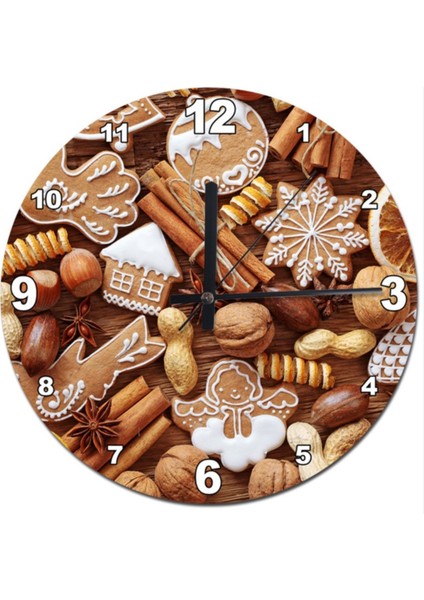 30 cm çapta retro tarz duvar saati, beyaz renk ve şık tasarım