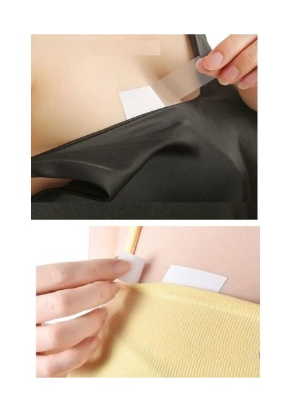 72 Adet Çift Taraflı Transparan Dekolte Kapatıcı Yapışkan Paça Boyu Düzeltici - Askılı Elbise Bandı modelleri