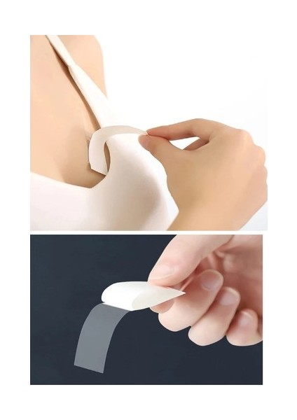 72 Adet Çift Taraflı Transparan Dekolte Kapatıcı Yapışkan Paça Boyu Düzeltici - Askılı Elbise Bandı fırsatları