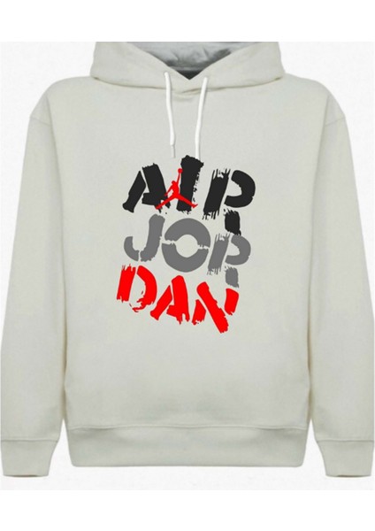 Hoop hustle – jordan vibes kapüşonlu sweatshirt bej