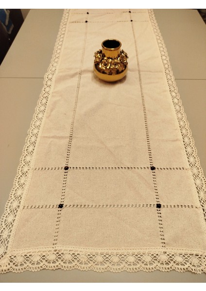 El Işi Dantelli Otantik Antika Işli Buldan Cendere 50X140CM Runner