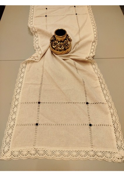 El Işi Dantelli Otantik Antika Işli Buldan Cendere 50X140CM Runner