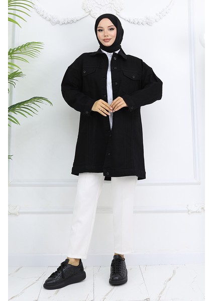 Owersize Kot Ceket 2746-01 Siyah fiyatları