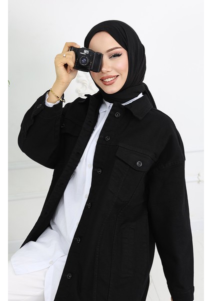 Owersize Kot Ceket 2746-01 Siyah fırsatları