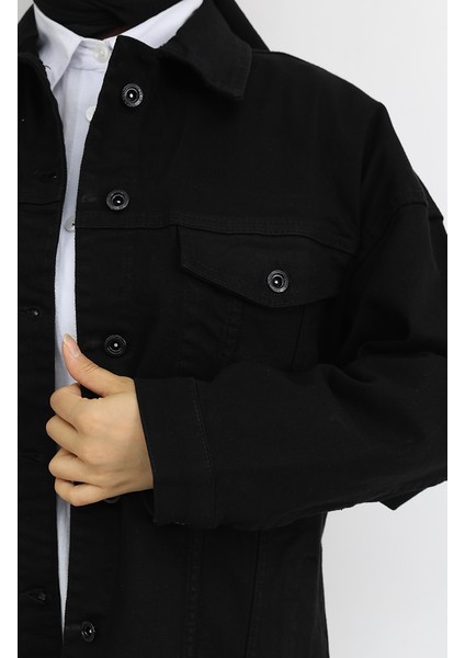 Owersize Kot Ceket 2746-01 Siyah indirimleri