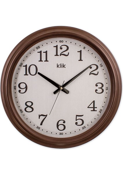 Vintage tarz duvar saati, kahverengi, 46x46 cm, şık ve klasik tasarım.