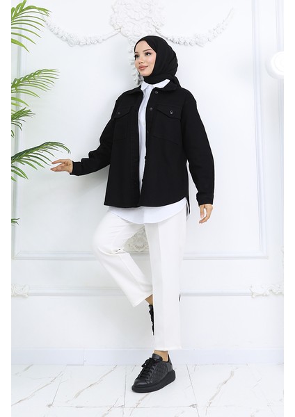 Owersize Kot Ceket 2763-01 Siyah fiyatları