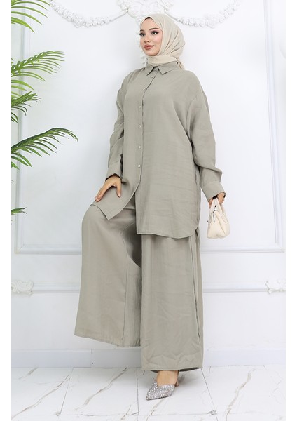 Tunik Pantolon Ikili Takım 4065-01 Limon Küfü Yeşili
