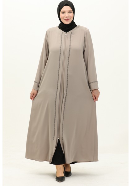 Büyük Beden Taş Baskılı Ferace 4005X-04 Taş fiyatları