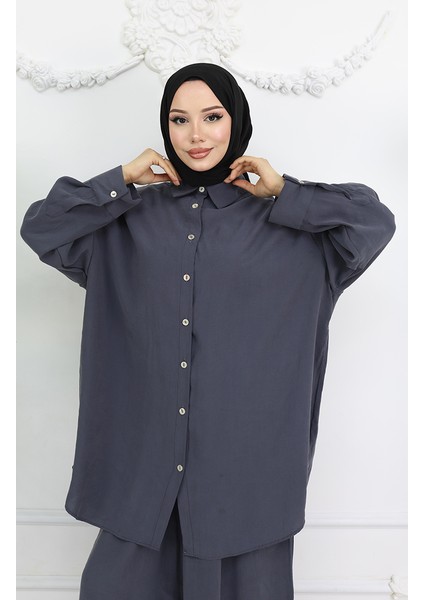 Tunik Pantolon Ikili Takım 4065-05 Antrasit modelleri