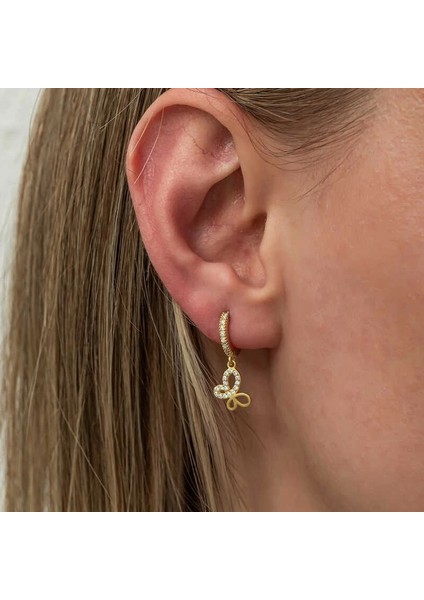 Gümüş Sallantılı Gold Kelebek Kadın Küpe modelleri