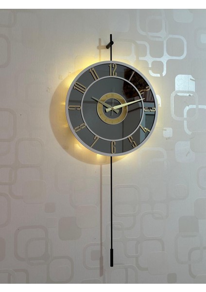Modern Camlı Metal Duvar Saati 40x90 cm, Siyah, Füme, Beyaz, Gold renk seçenekleri indirimleri