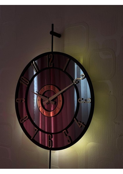 Şık Siyah-Füme Metal ve Camli Modern Duvar Saati 40x90 cm fırsatları