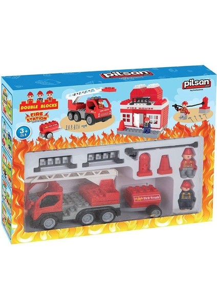 03 610 Double Blocks Itfaiye Seti -Pilsan Oyuncak