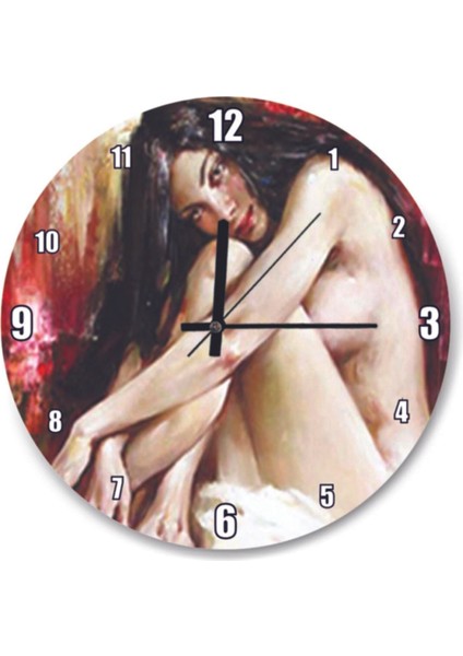 Beyaz yuvarlak duvar saati, 50x50 cm, şık ve sade tasarım