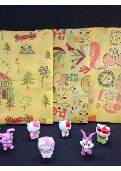 Balmumu Beeswax Saklama Bezi Çocuk Serisi Pembe (30*30 Bez,30*30 Bez,30*30 Bez)