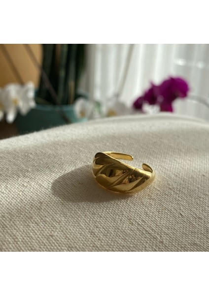 Çelik Ayarlamalı Vintage Gold Yüzük fiyatları