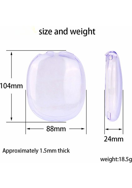 Max Kulaklık Kılıfı Tpu Kılıf Kol Şeffaf Tasarım Kulaklık Kulaklık Kılıfı Kapağı Için 1 Çift-Şeffaf (Yurt Dışından) fırsatları