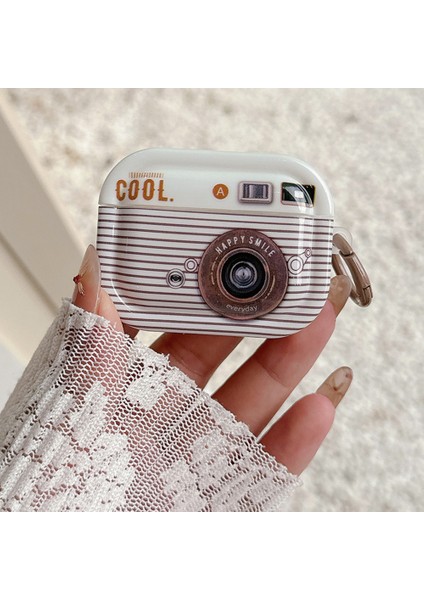 Apple 3 Için Retro Tpu Koruyucu Kapak Imd Işçilik Kulaklık Kabuğu-Beyaz (Yurt Dışından)