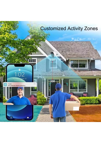 2K Wifi Şarjlı 128GB Akıllı Kamera Su Geçirmez Güvenlik Kamerası - Bebek Odası İç ve Dış Kullanım O-KAM 3033