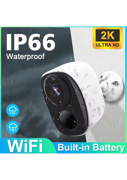 2K Wifi Şarjlı 128GB Akıllı Kamera Su Geçirmez Güvenlik Kamerası - Bebek Odası İç ve Dış Kullanım O-KAM 3033